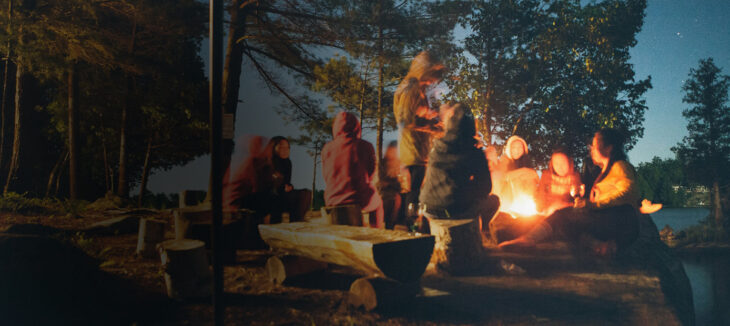 People around a campfire
